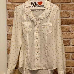 WHBM polka dot blouse